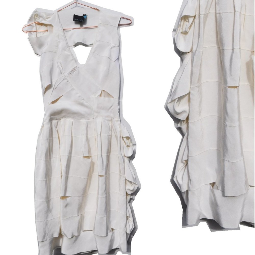 $600 CYNTHIA ROWLEY Silk Ribbon Dress Cutouts TLC!